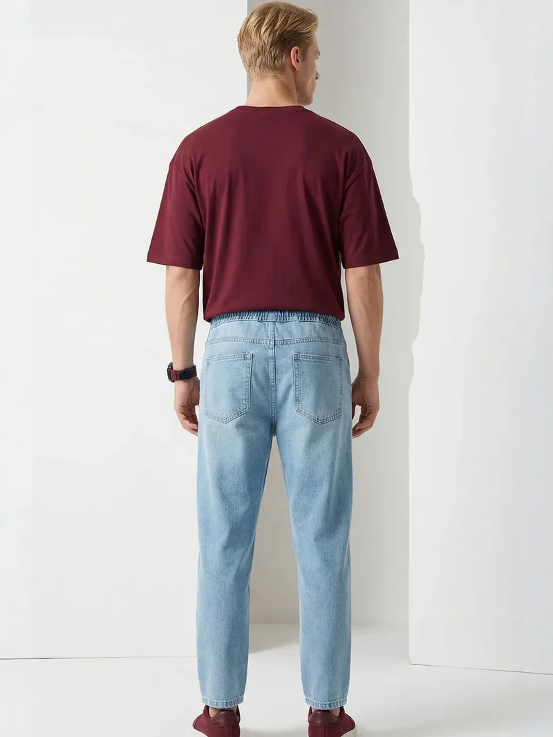 Big Dart Maya Blue BDART Elastic Waist Denim Pants for Men | Best Price UAE